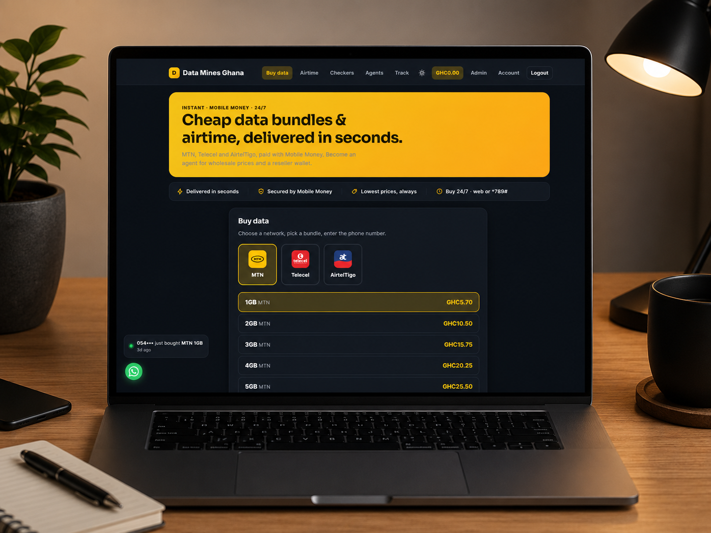 Data Mines Ghana — Data & Airtime